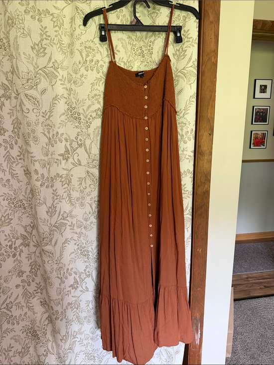 Wishlist Dresses & Skirts - Wishlist Rust Brown Button-Front Maxi Dress